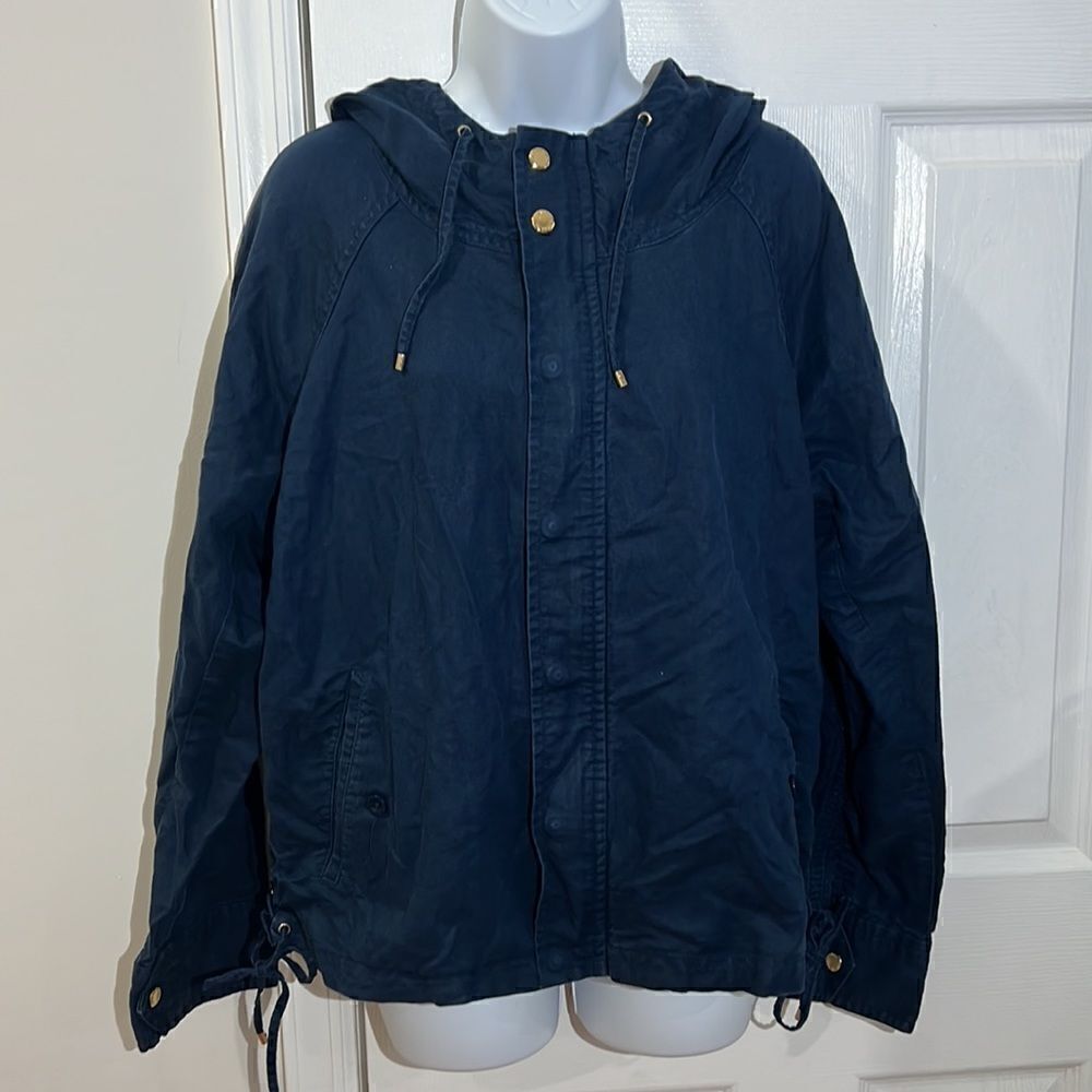 ‎Lauren Ralph Lauren Linen Blend Hooded Canvas Jacket size L